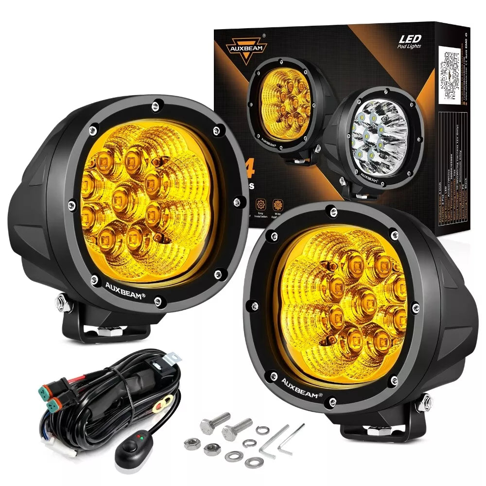 Kit Neblineros AUXBEAM 4" P4 AMBAR 45W 4500Lumens