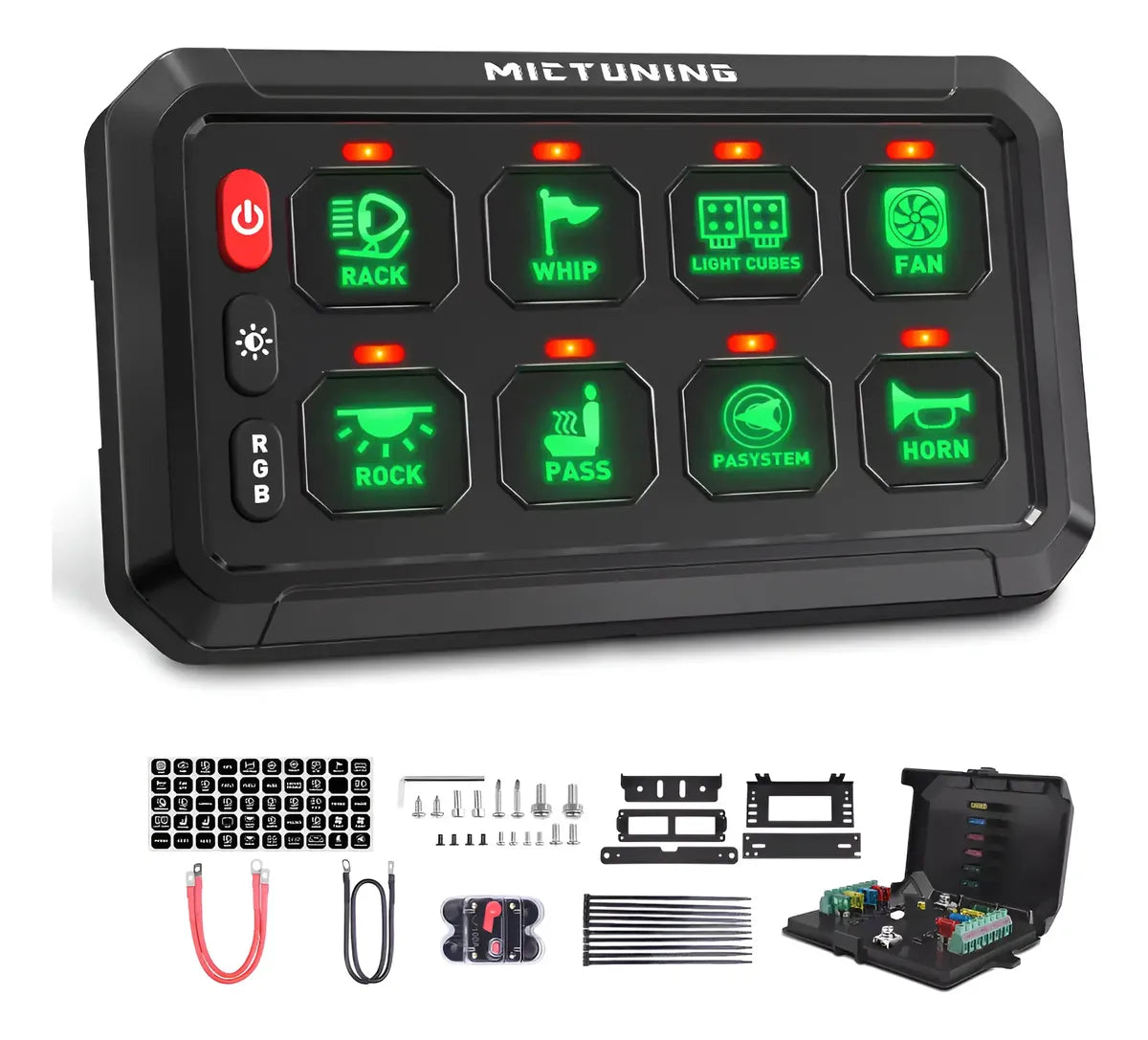 Panel Botonera de Accesorios MicTuning 8 canales
