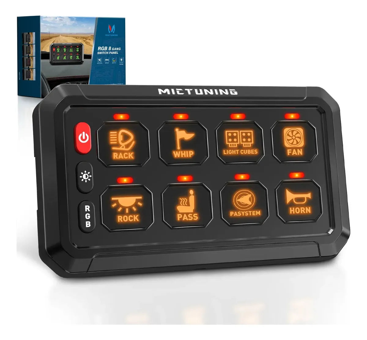 Panel Botonera de Accesorios MicTuning 8 canales