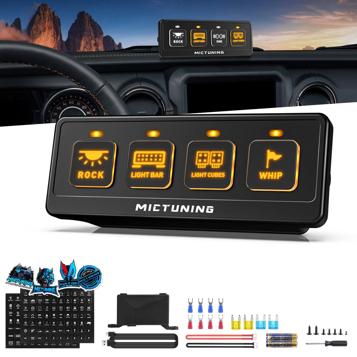Panel Botonera de Accesorios MicTuning 4 canales