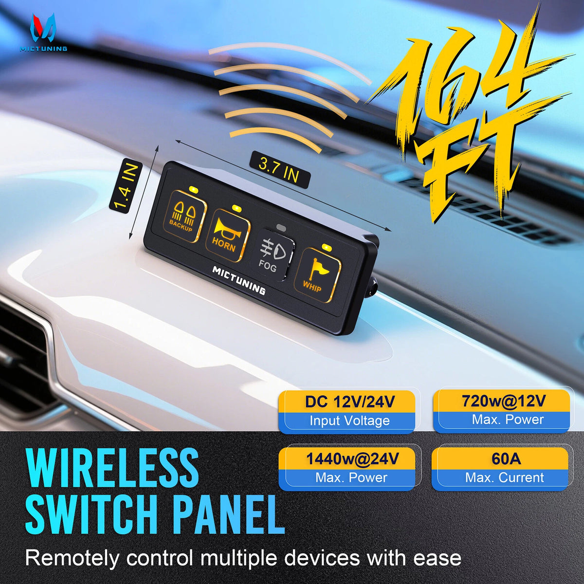 Panel Botonera de Accesorios MicTuning 4 canales
