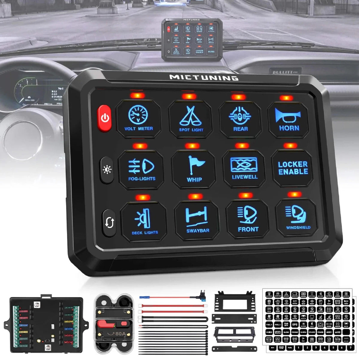 Panel Botonera de Accesorios MicTuning 12 canales
